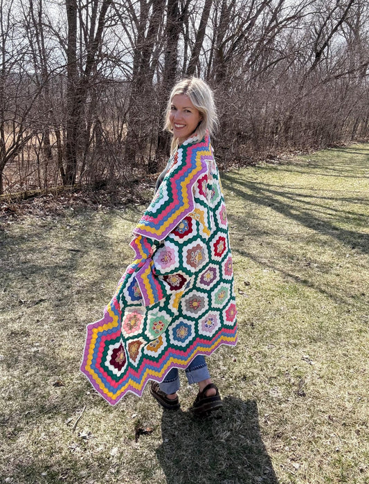 Rainbow Hippie Queen Antique Maximalist Quilt Coat