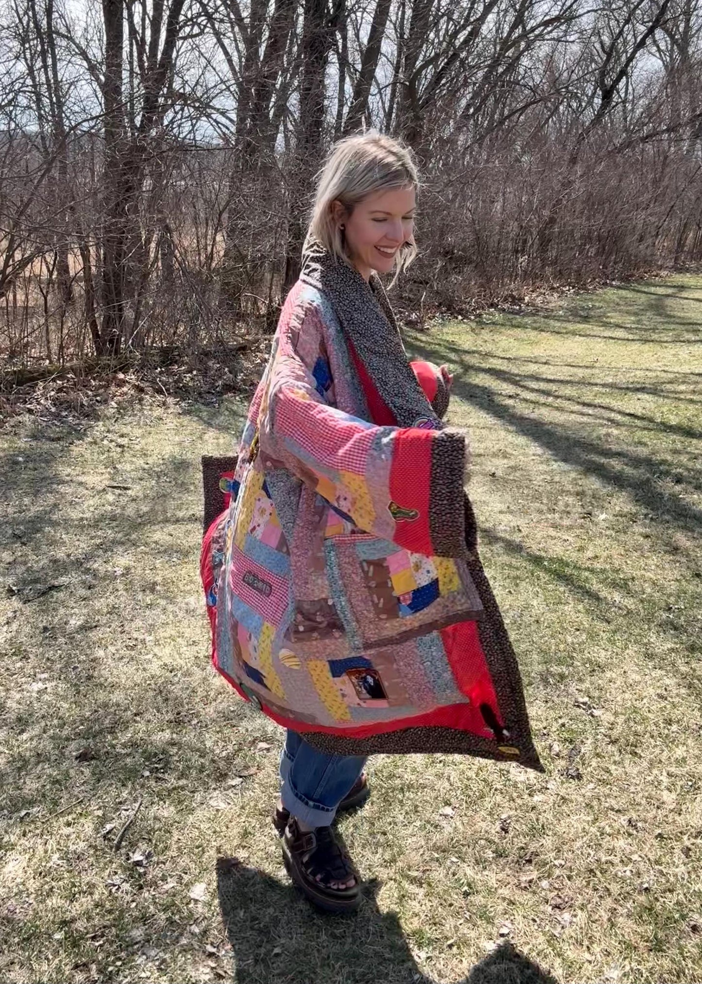 80’s Kid Hippie Free Spirit Patchwork Statement Quilt Coat