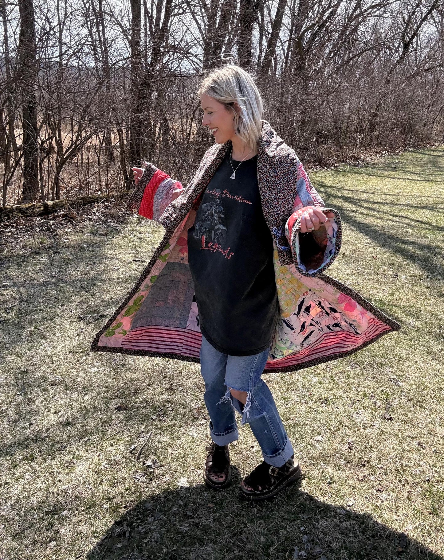 80’s Kid Hippie Free Spirit Patchwork Statement Quilt Coat
