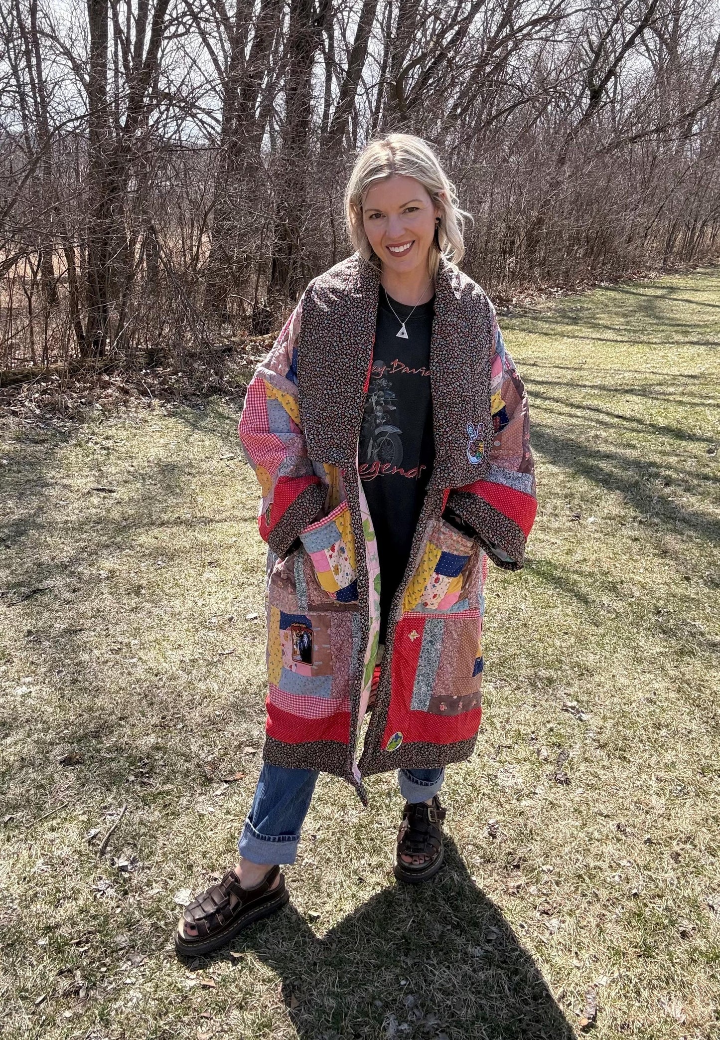 80’s Kid Hippie Free Spirit Patchwork Statement Quilt Coat