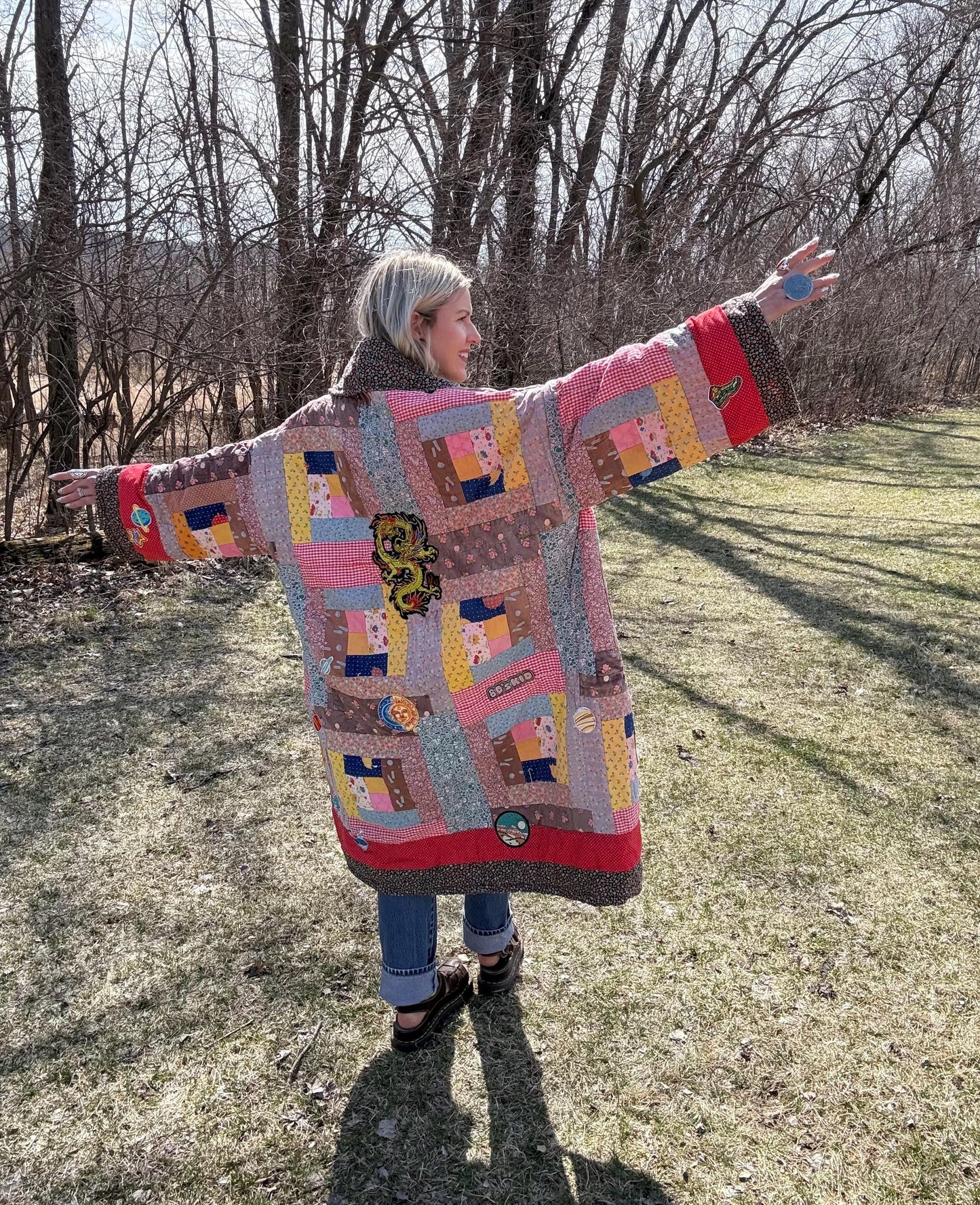 80’s Kid Hippie Free Spirit Patchwork Statement Quilt Coat
