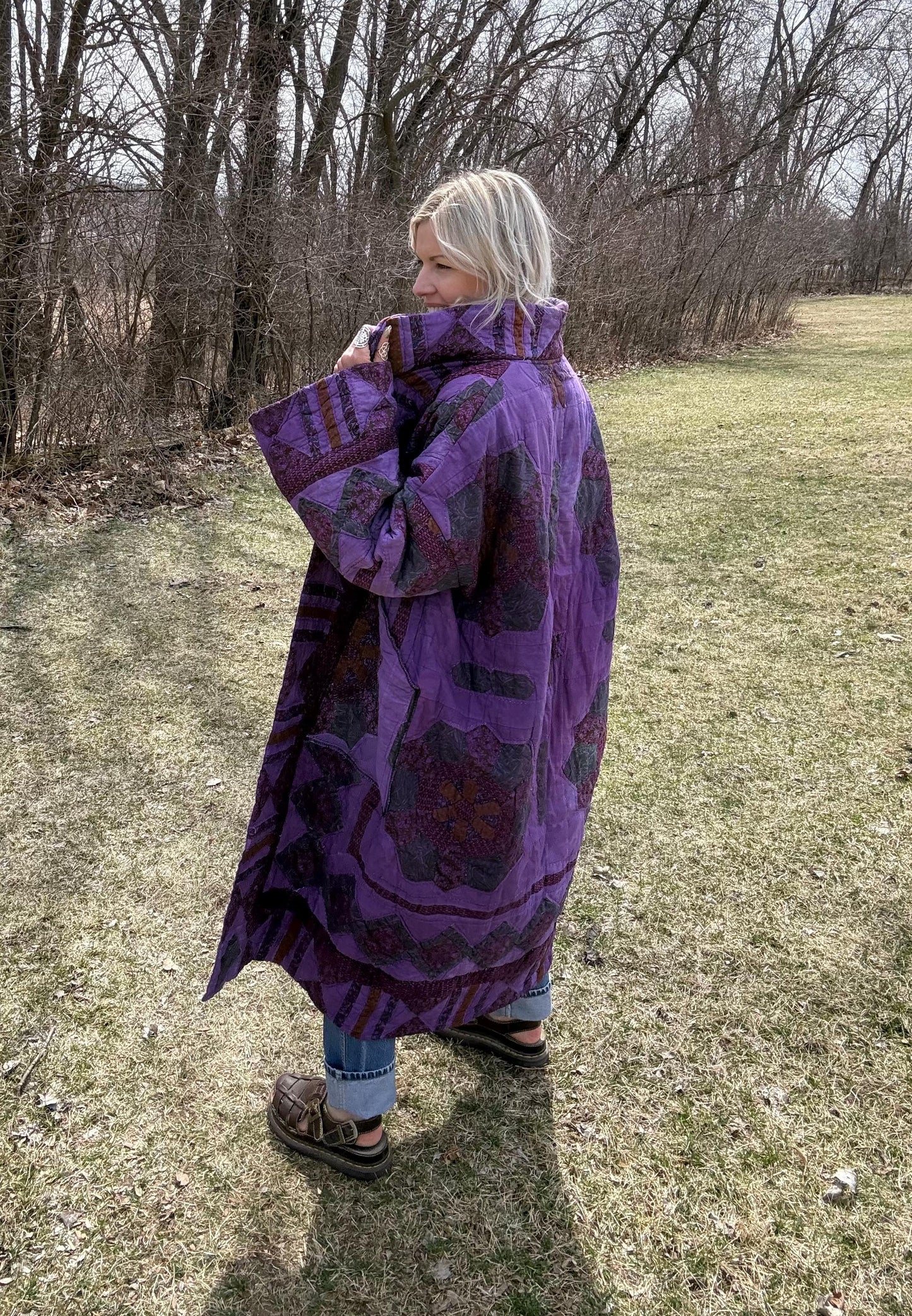 Purple Queen Maximalist Statement Quilt Coat