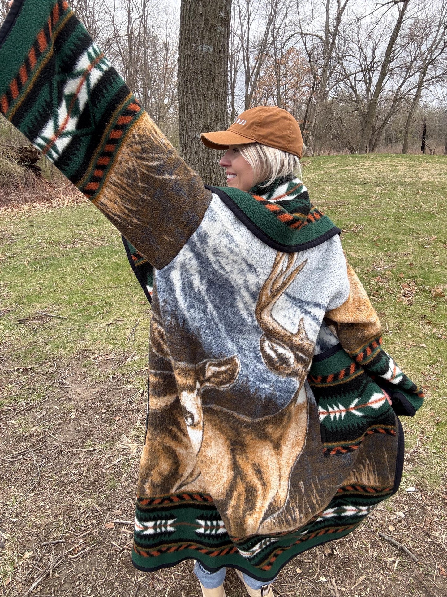 Buck & Doe Maximalist Long Fleece Blanket Robe