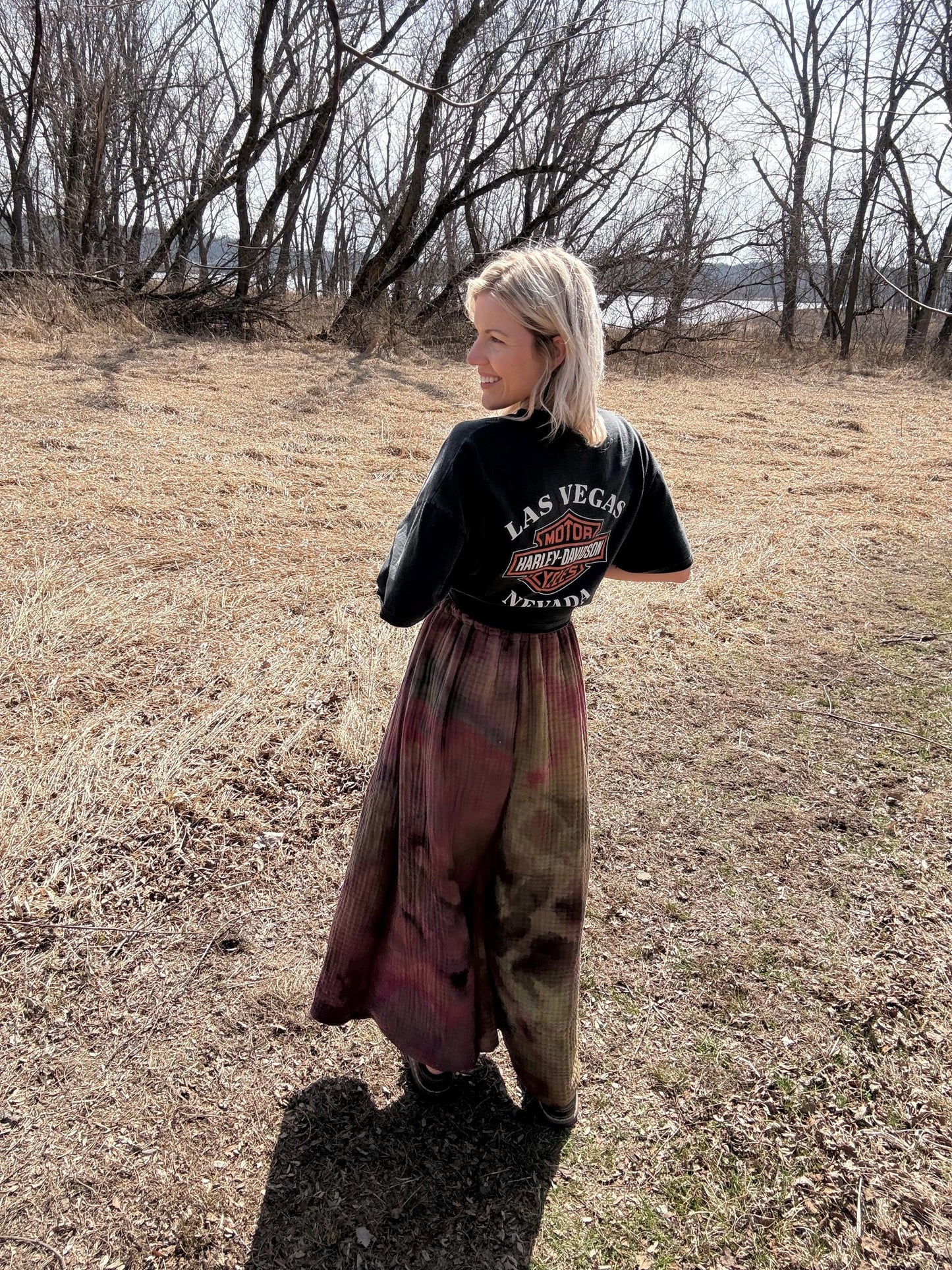 Earthy Hippie Extra Wide Leg High Waisted Tie Dye Blanket Pants