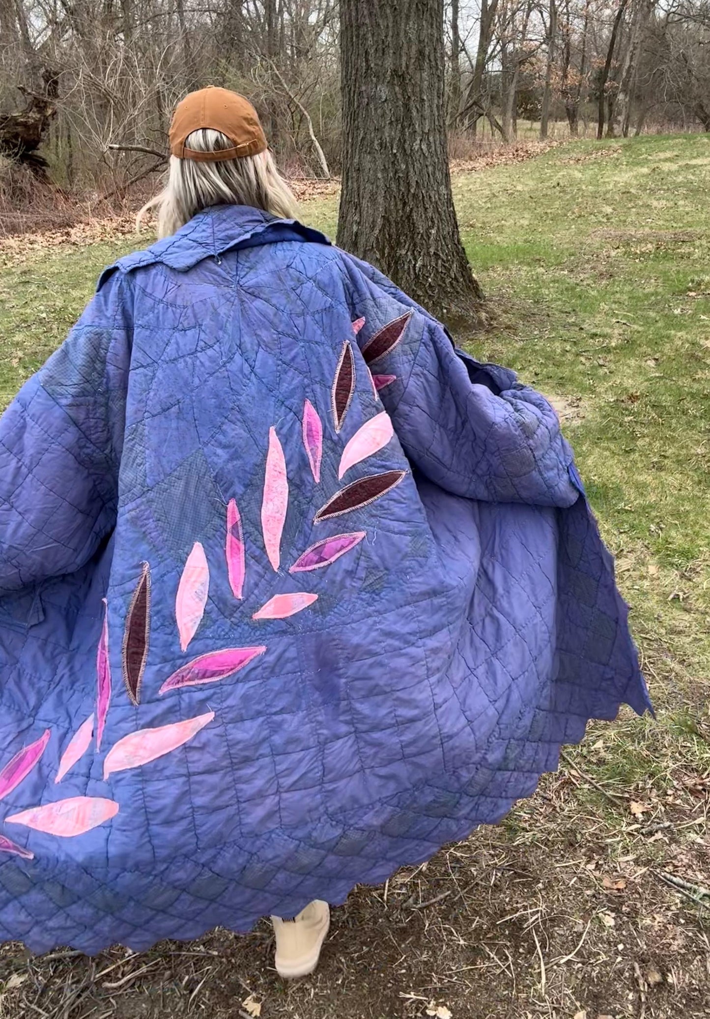 Periwinkle Muse Extra Oversized Artsy Statement Quilt Coat