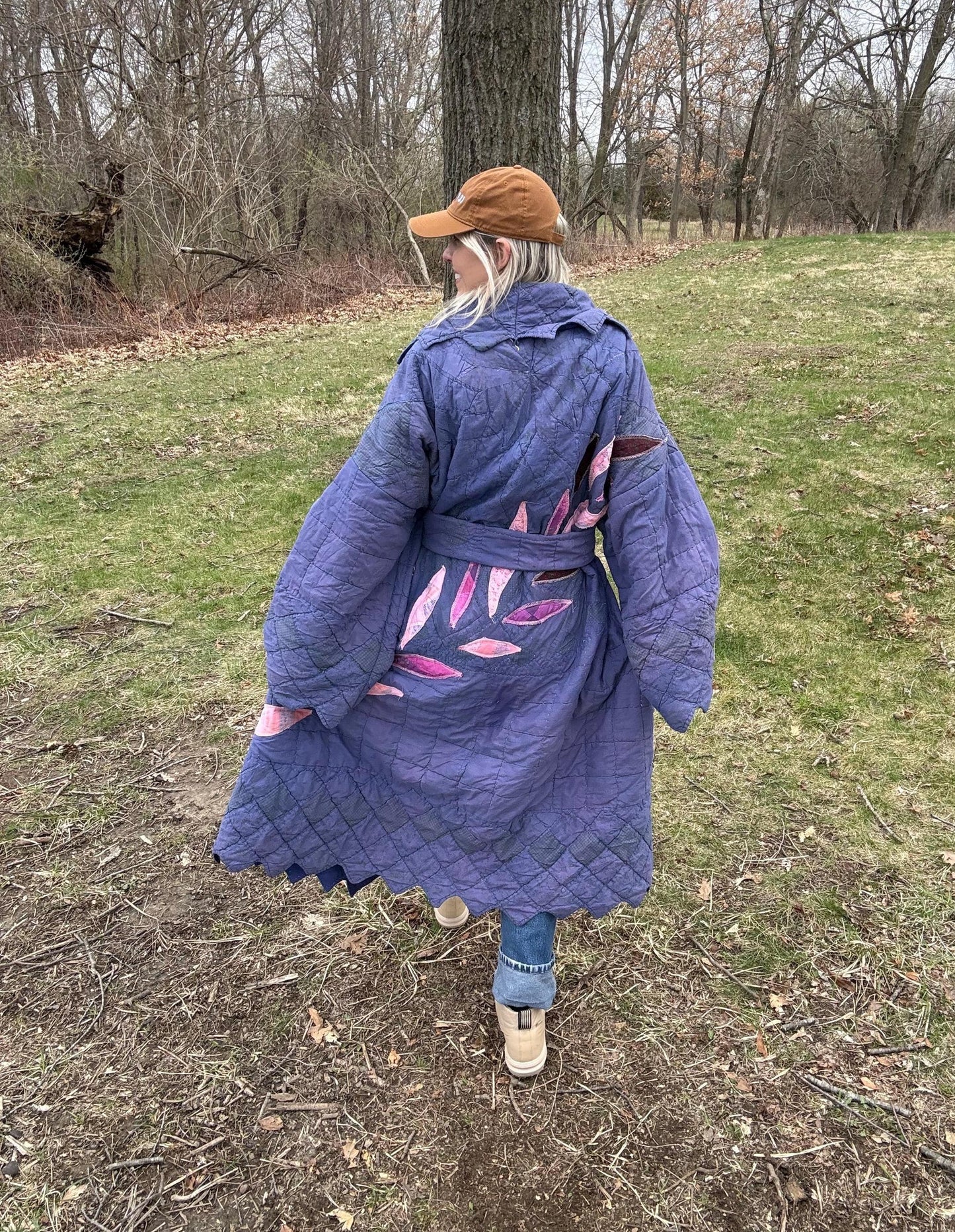 Periwinkle Muse Extra Oversized Artsy Statement Quilt Coat