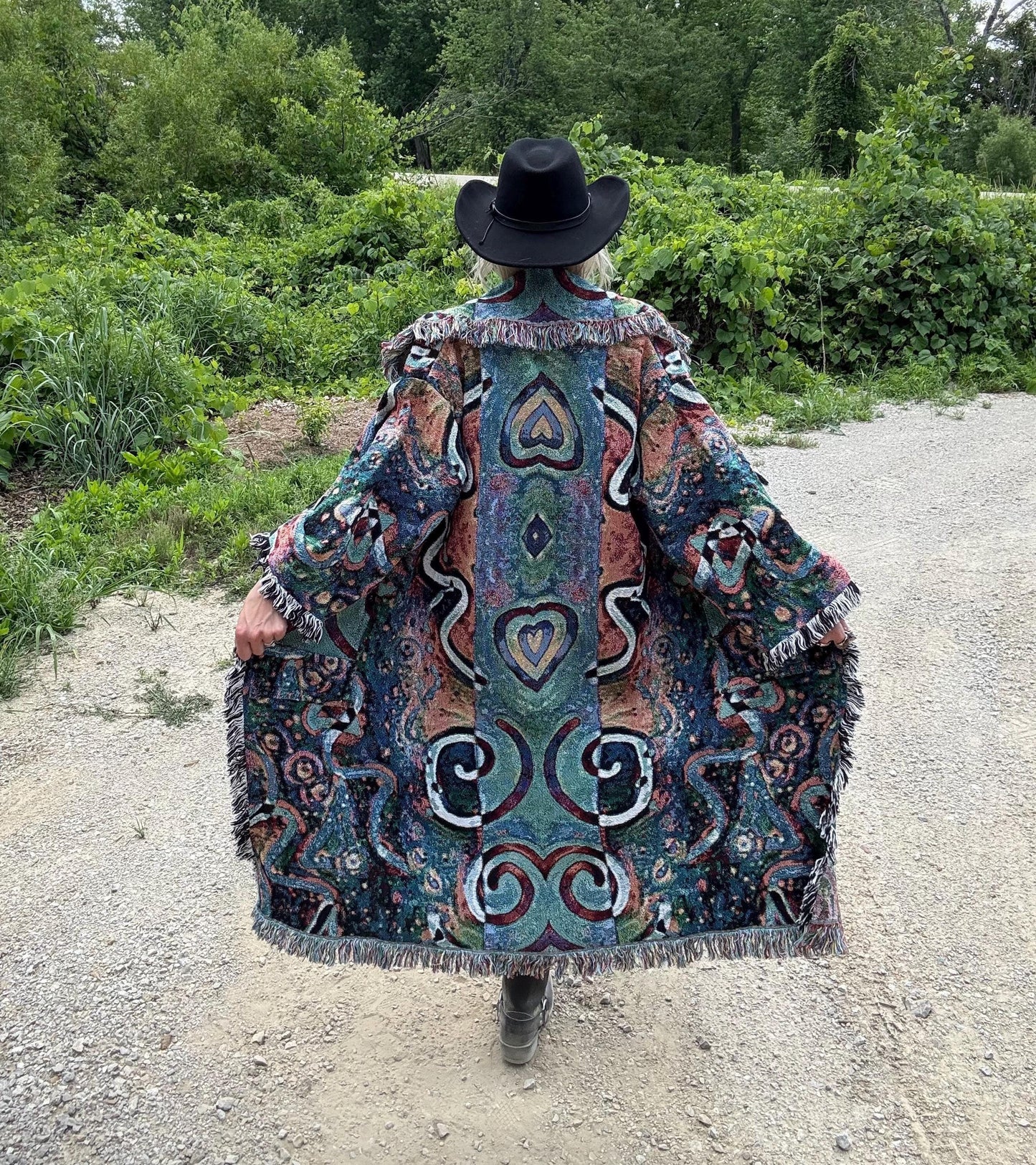 Galactic Love Original Psychedelic Art Long Blanket Coat