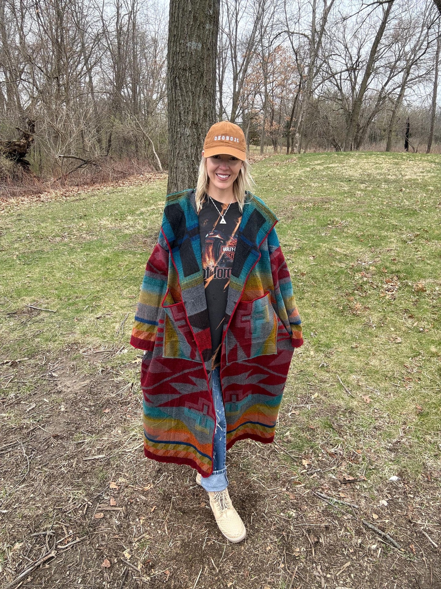 Desert Nights Cozy Oversized Wool Blanket Robe