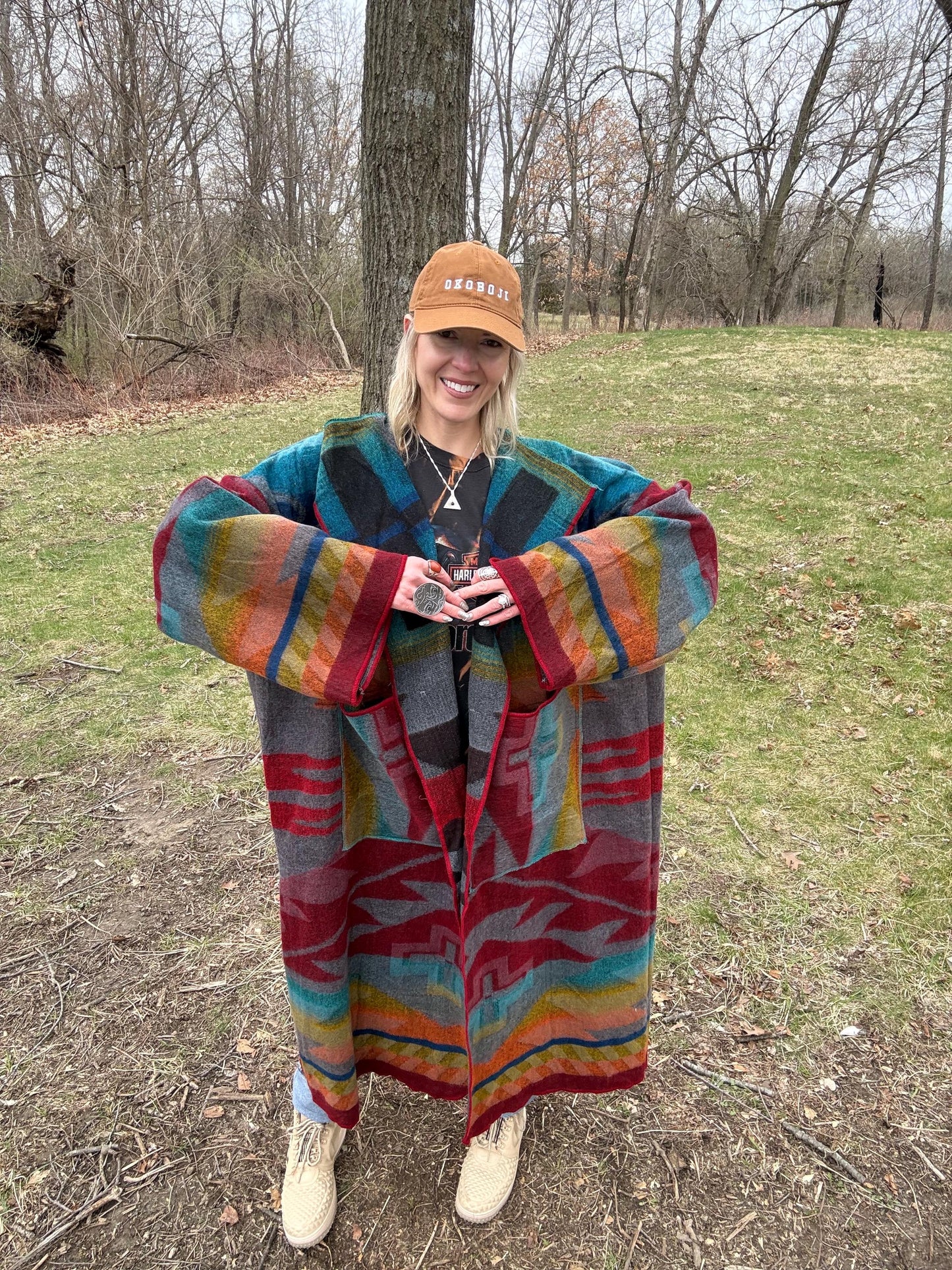 Desert Nights Cozy Oversized Wool Blanket Robe