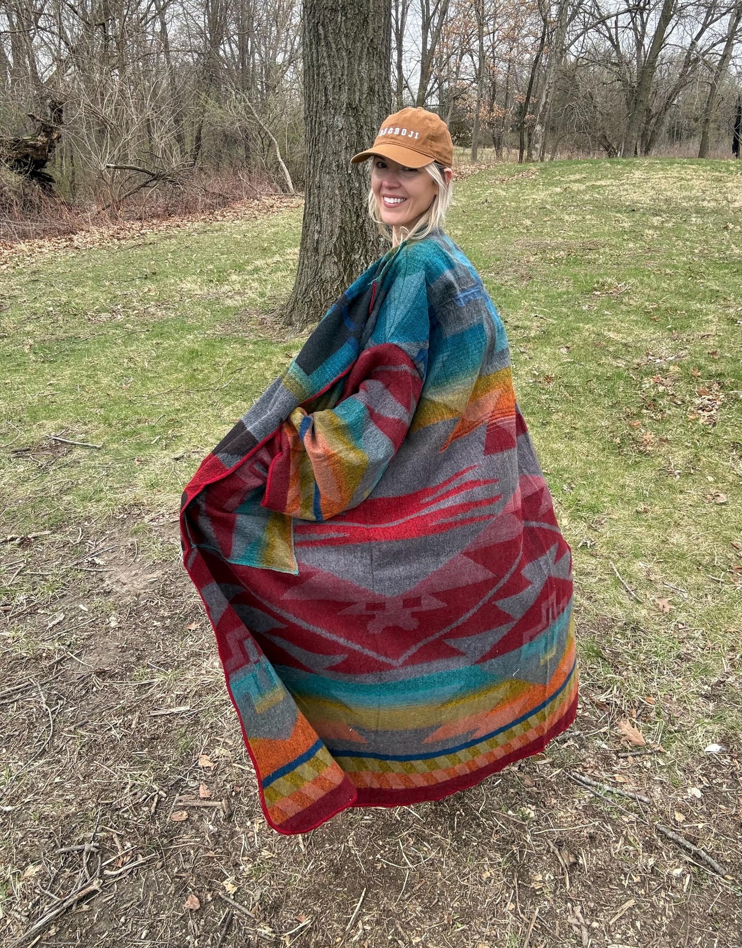 Desert Nights Cozy Oversized Wool Blanket Robe