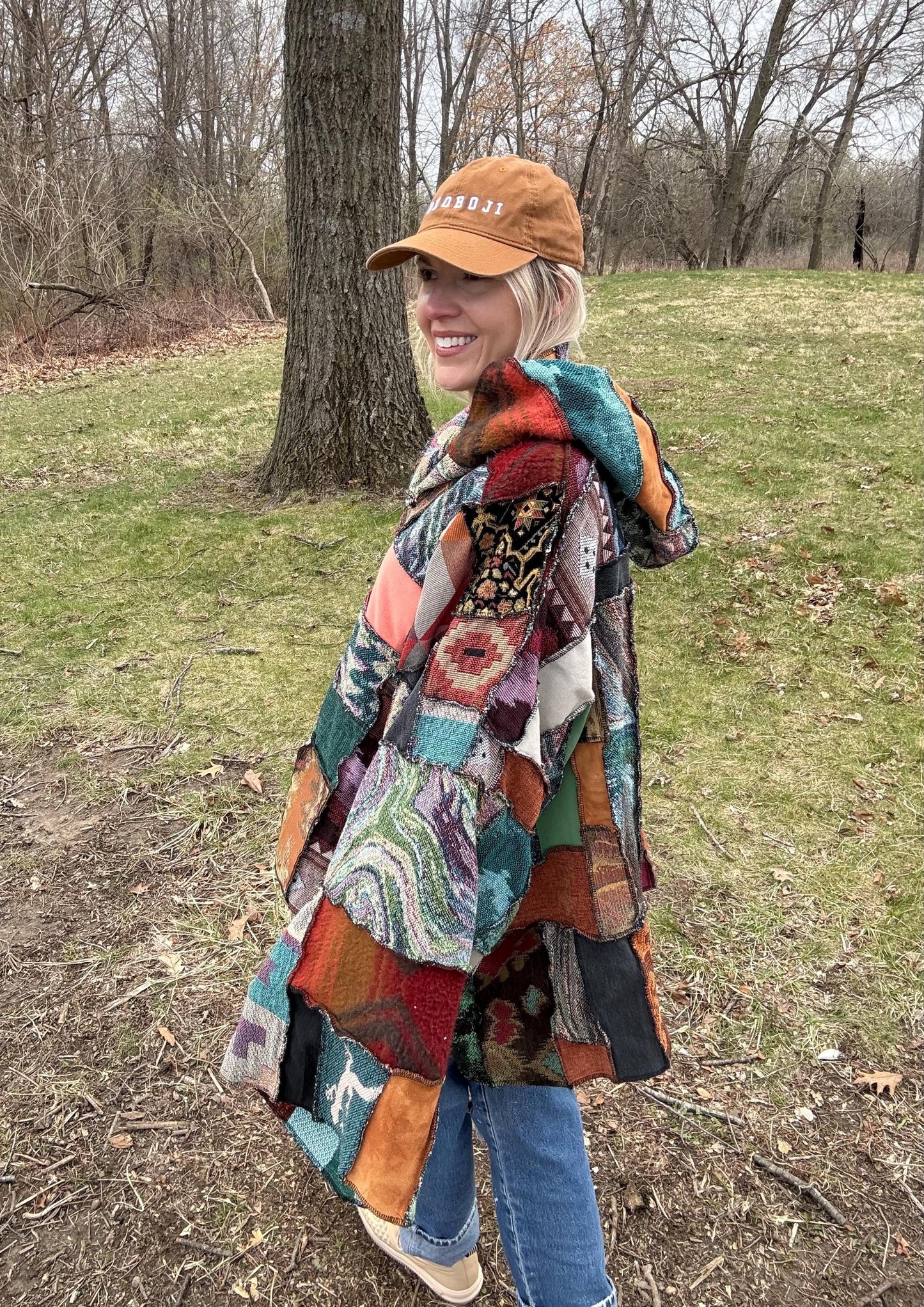 Psychedelic Desert Extra Oversized Fiber Art Patchwork Pullover