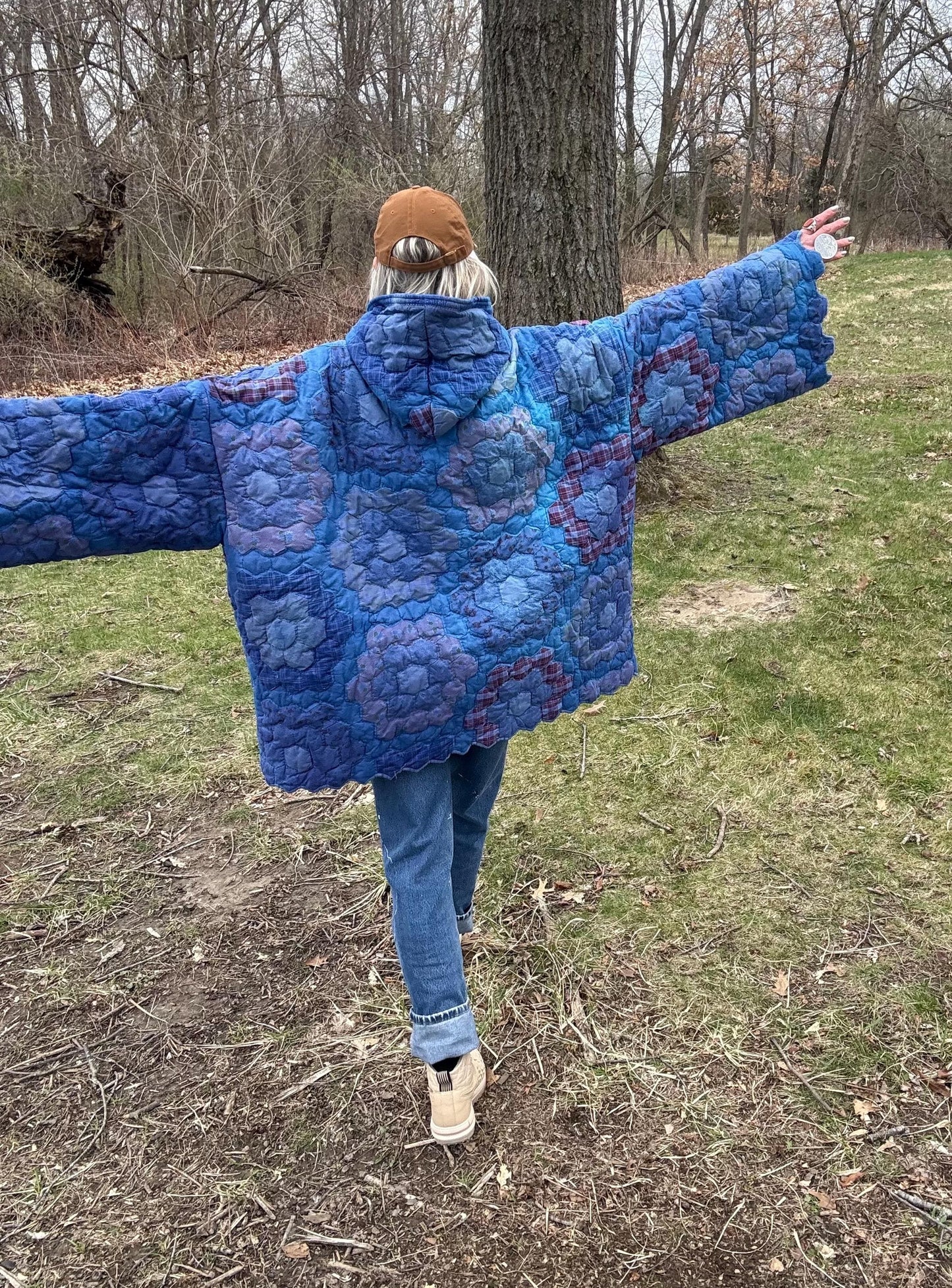 Cozy Lake Nights Extra Oversized Hooded Quilt Pullover