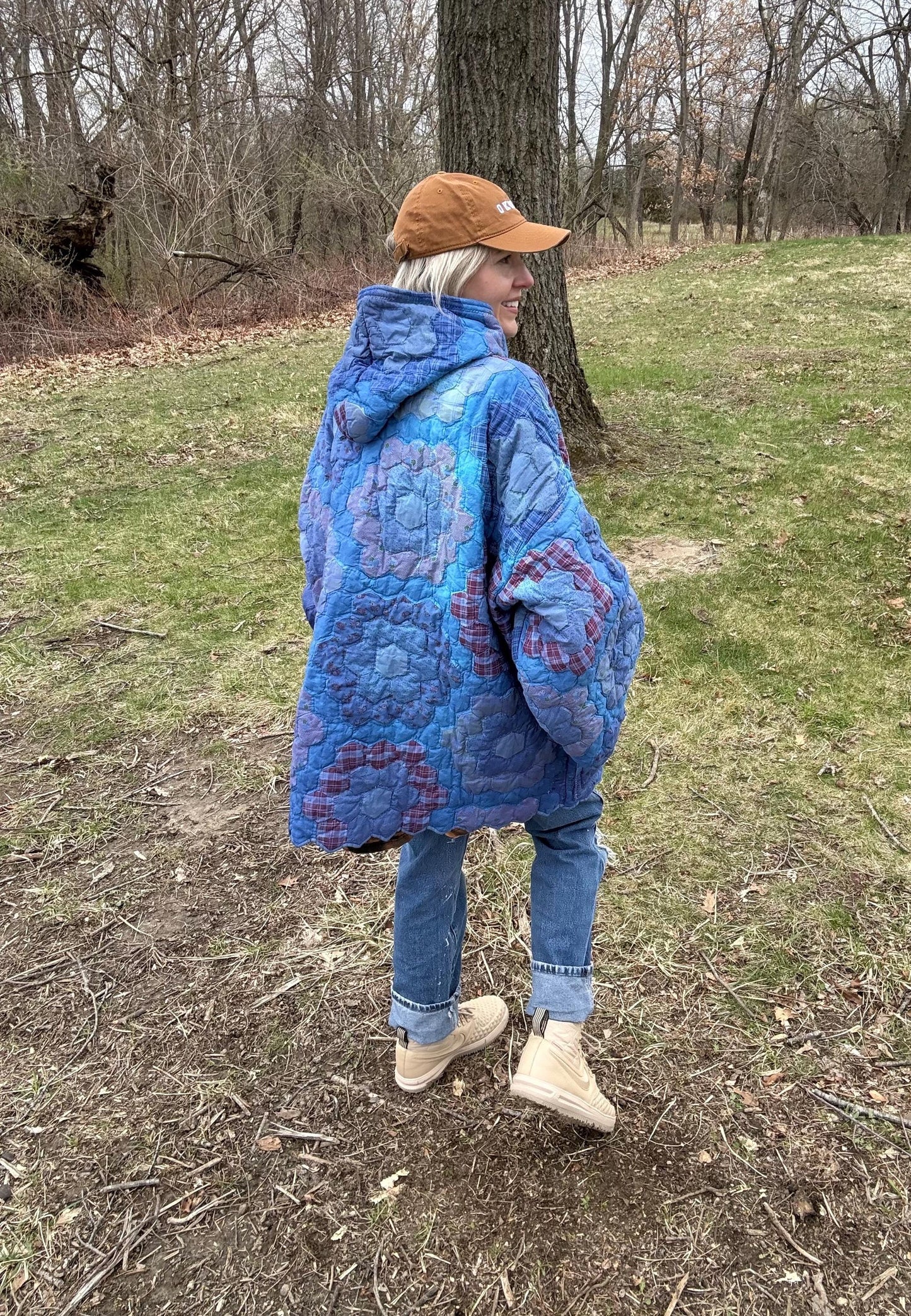 Cozy Lake Nights Extra Oversized Hooded Quilt Pullover