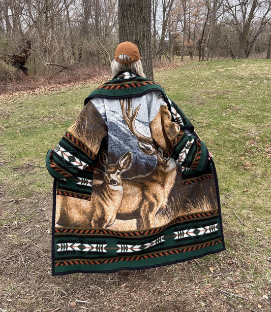 Buck & Doe Maximalist Long Fleece Blanket Robe