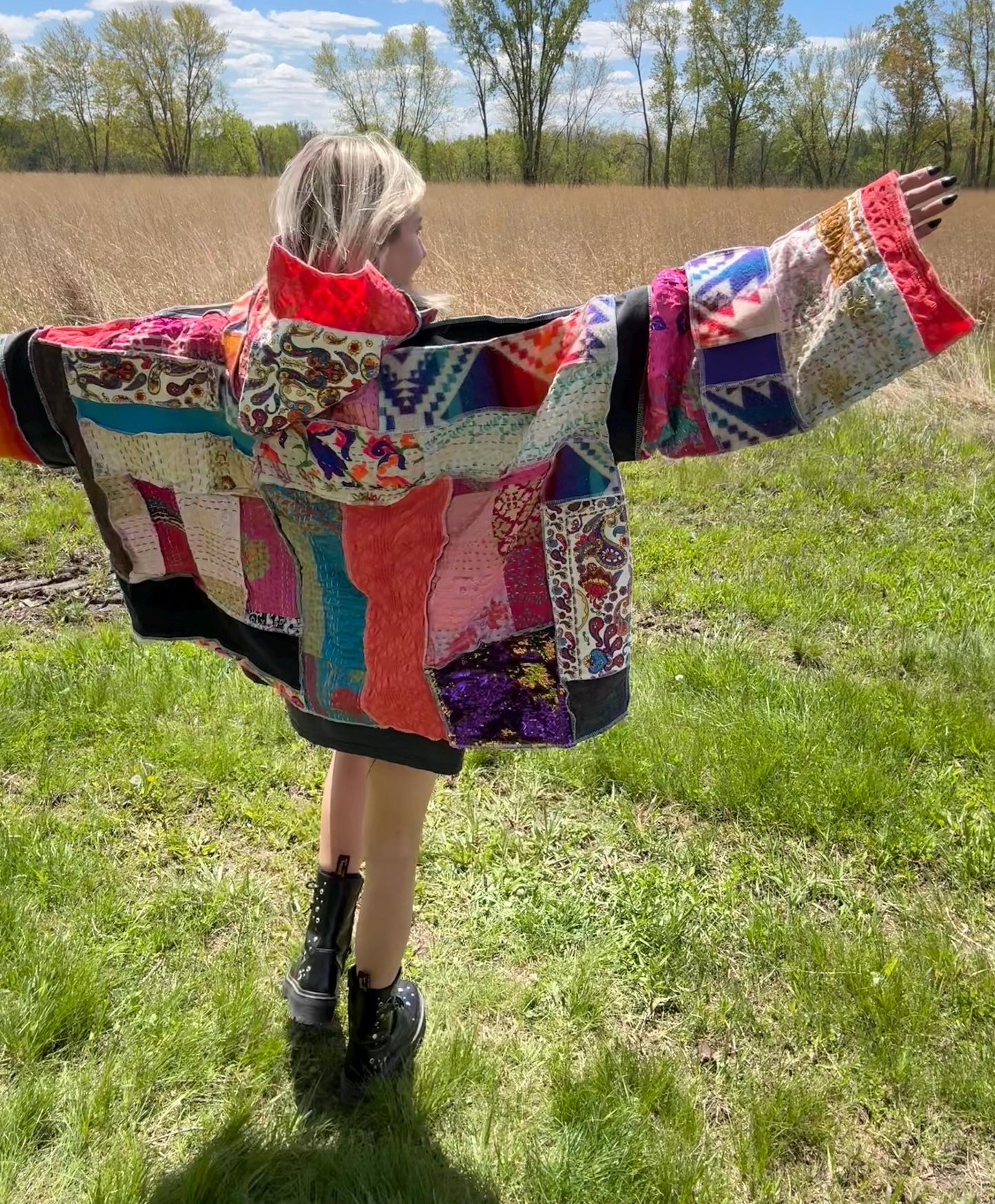 Desert Sunsets Oversized Fiber Art Statement Pullover