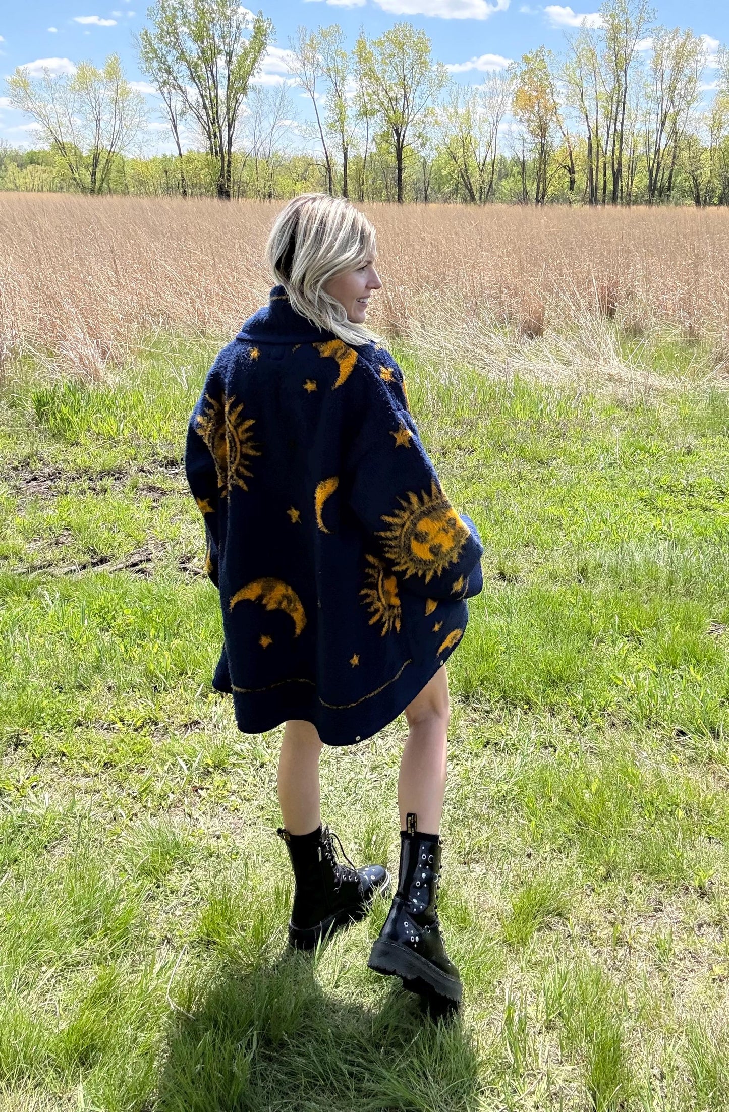 Celestial Dreamer Cozy Fleece Blanket Coat