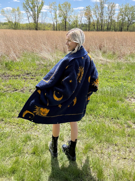 Celestial Dreamer Cozy Fleece Blanket Coat
