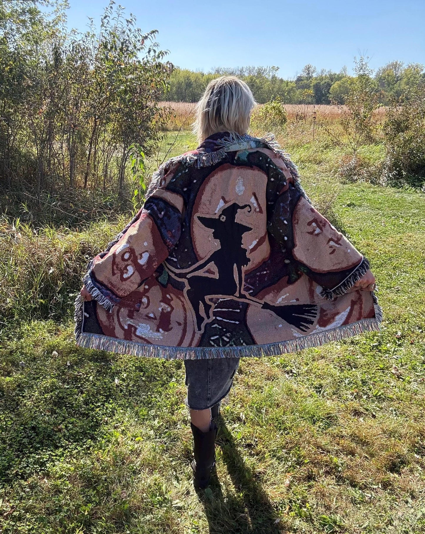 Witchy Babe Art Blanket Cardigan