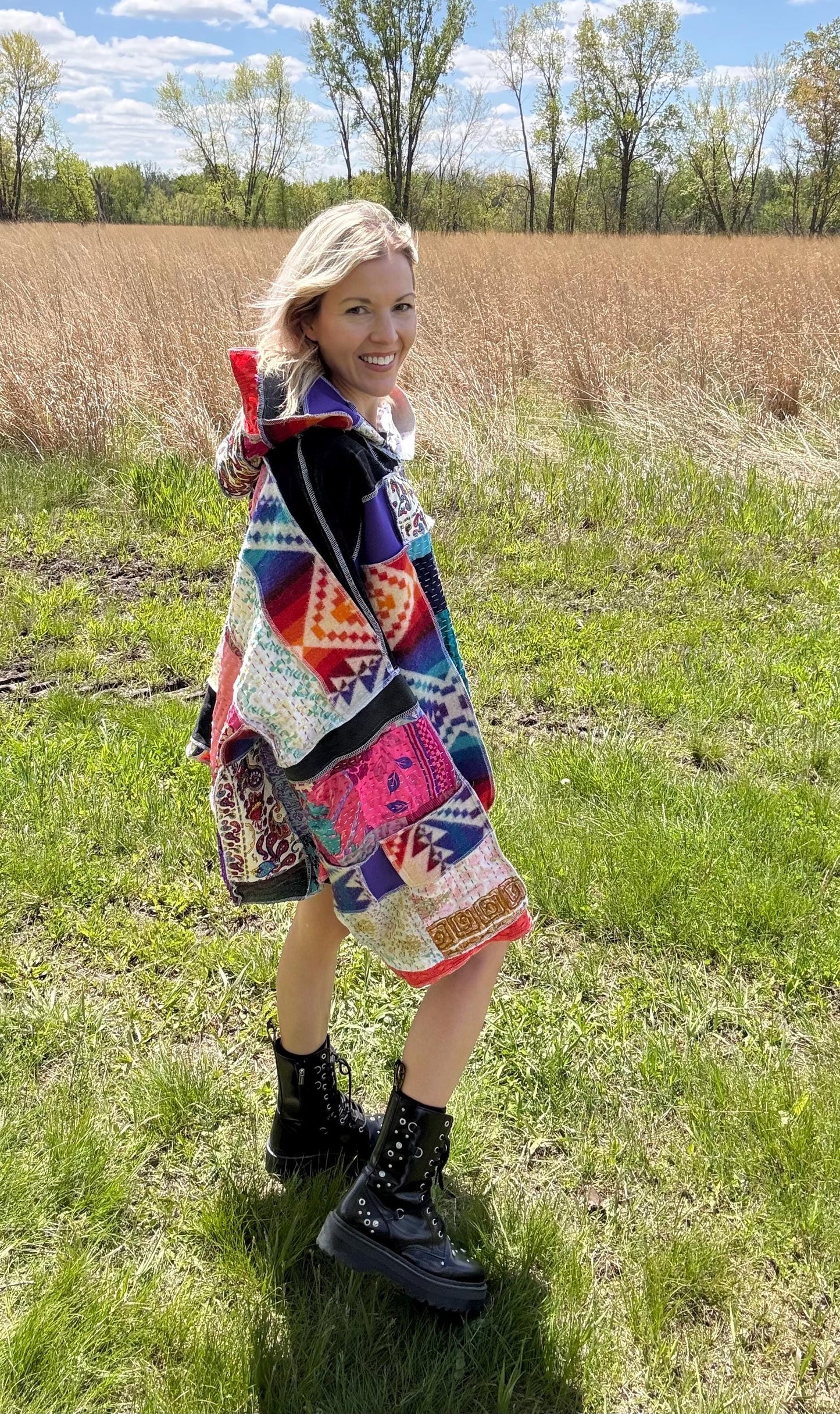 Desert Sunsets Oversized Fiber Art Statement Pullover