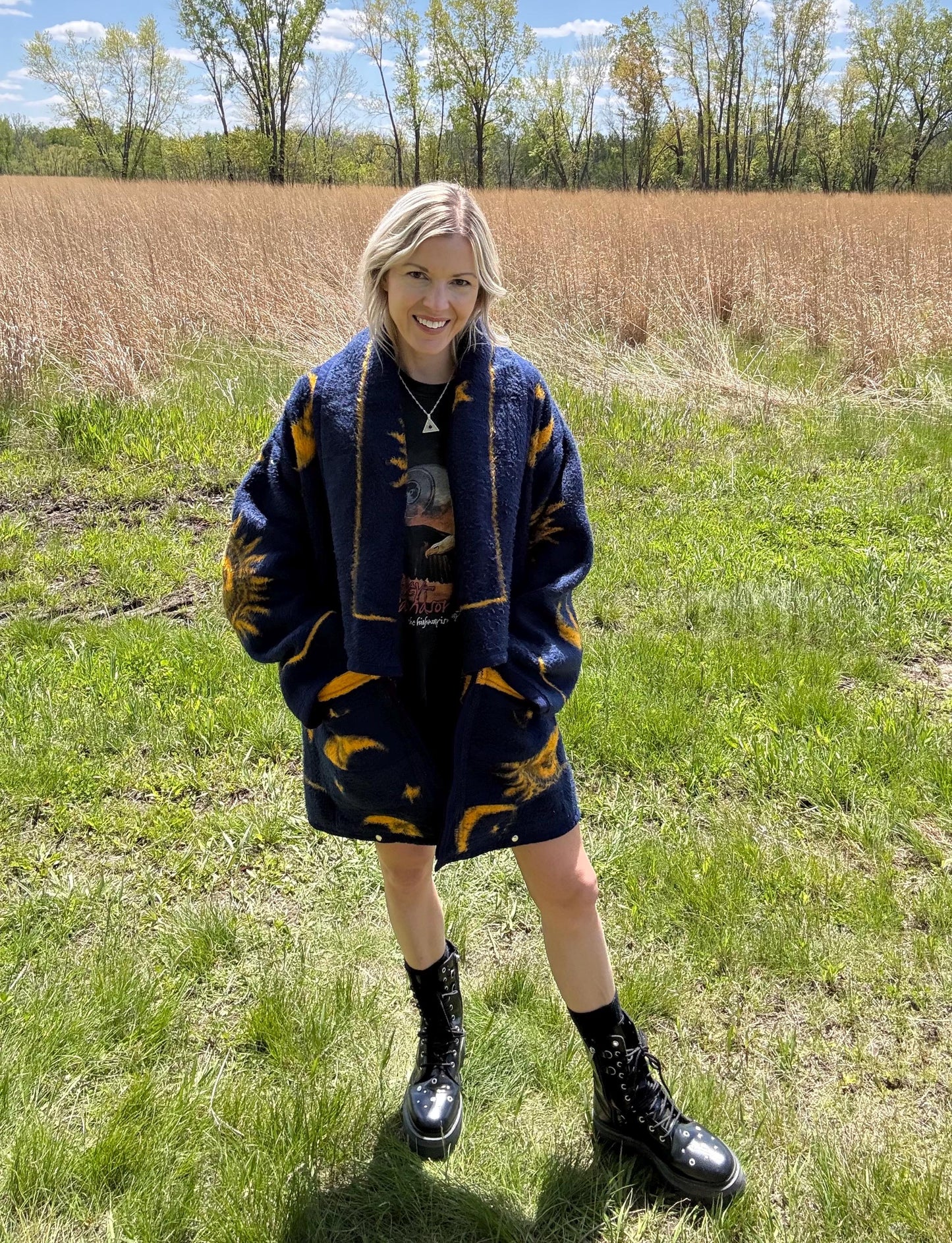 Celestial Dreamer Cozy Fleece Blanket Coat
