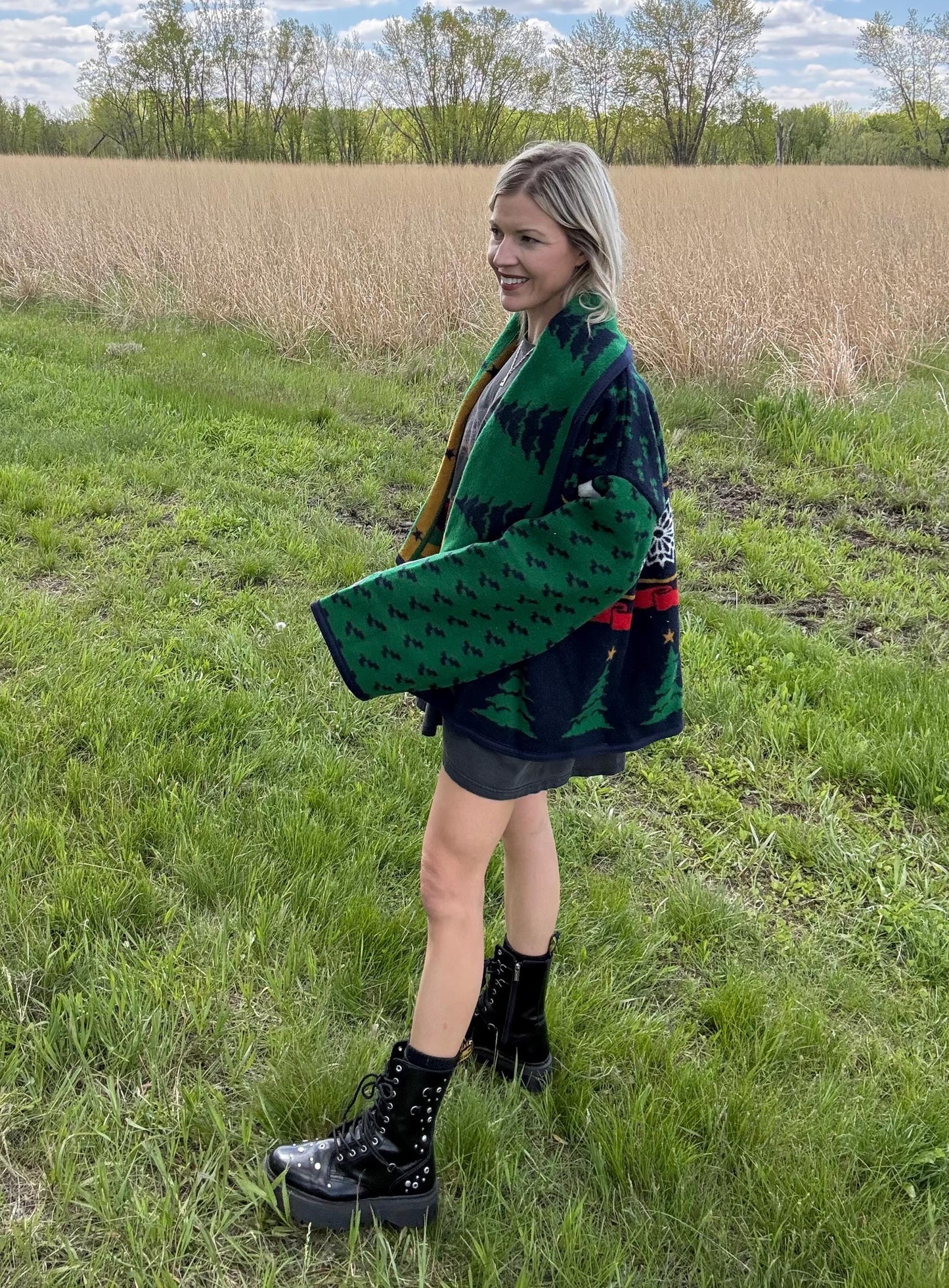 Holiday Cheer Cozy Wool Blanket Coat