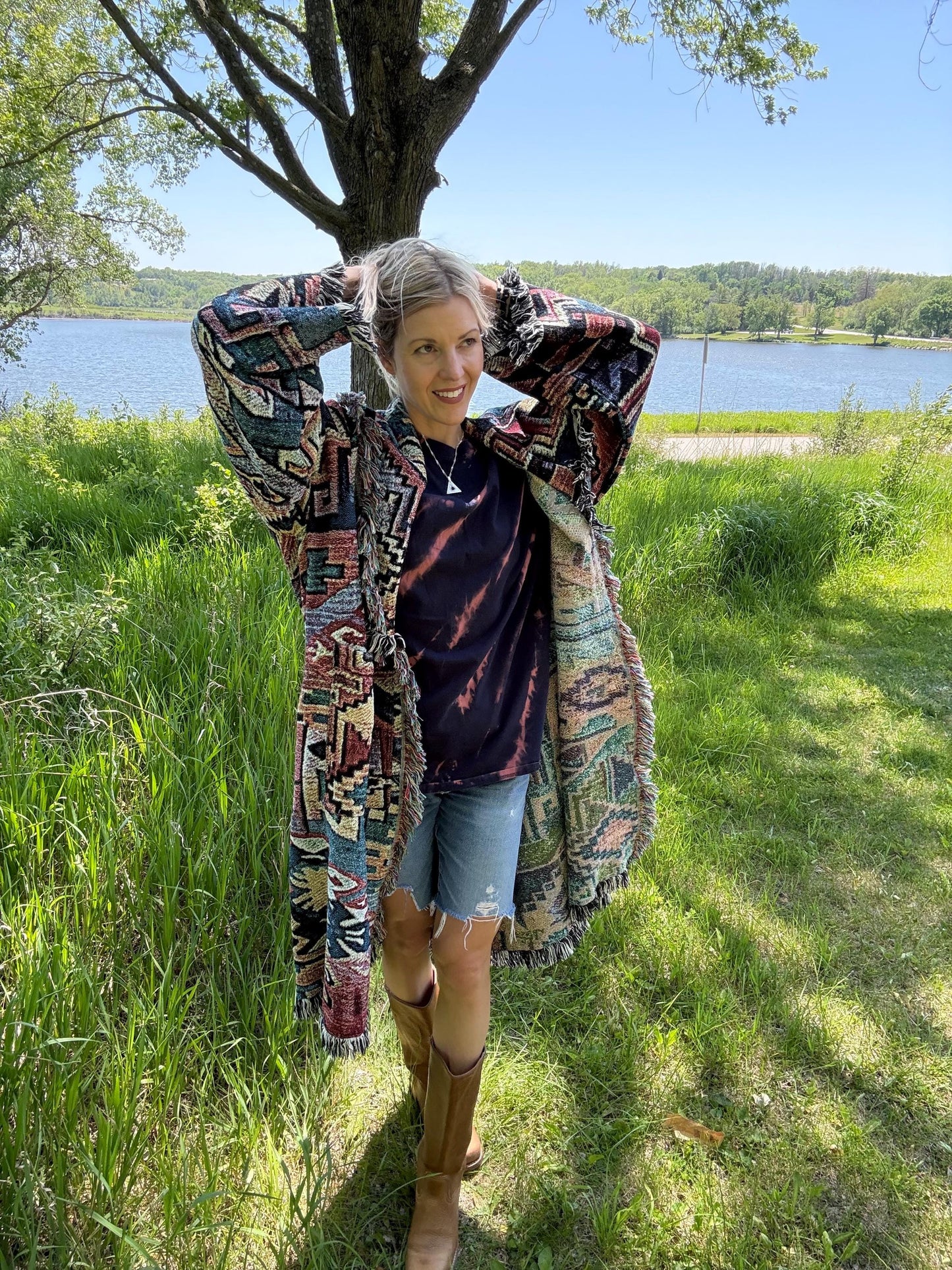 Desert Dreamin’ Extra Oversized Art Blanket Coat