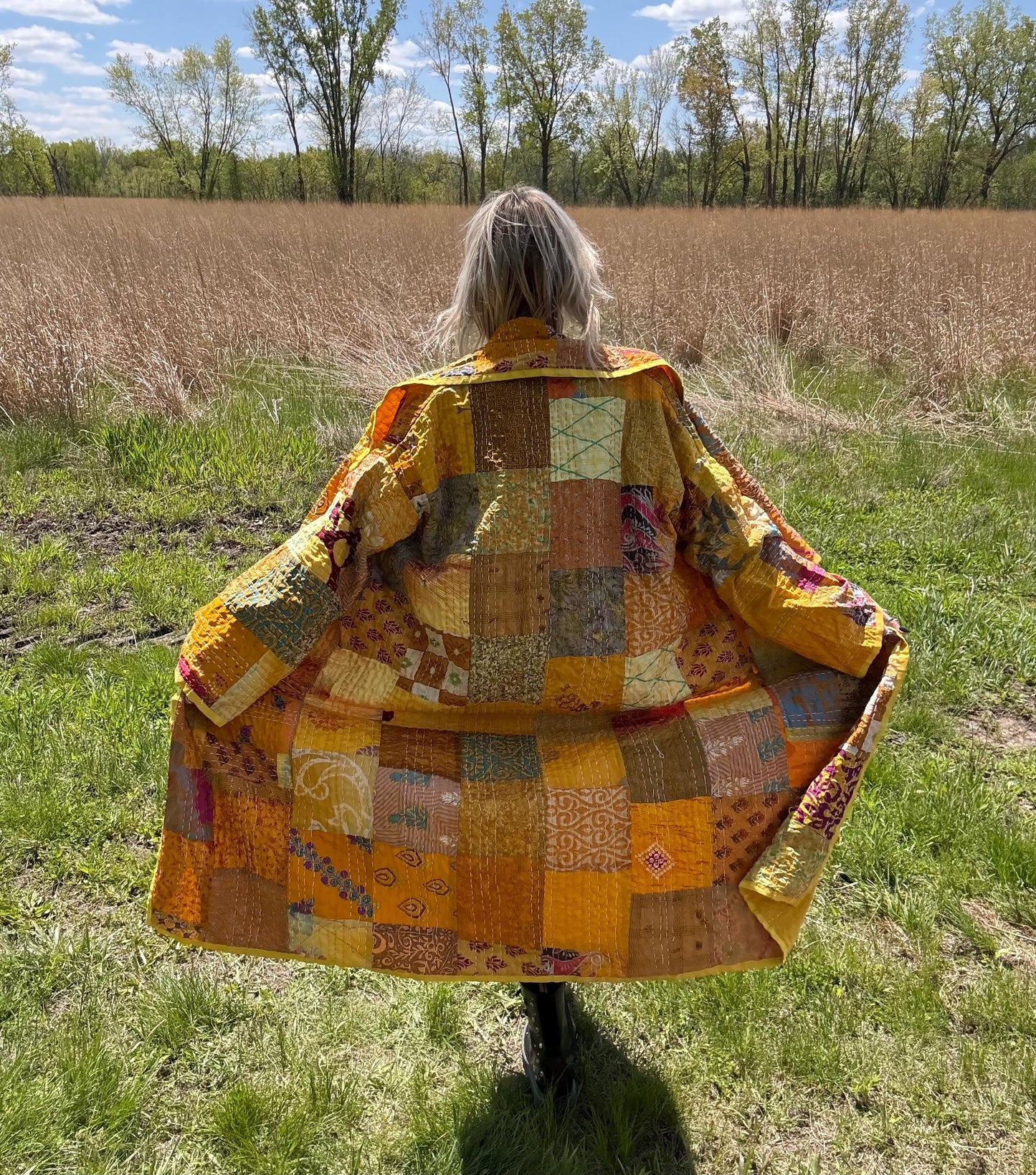 Heart Of Gold Lightweight Patchwork Quilt Coat
