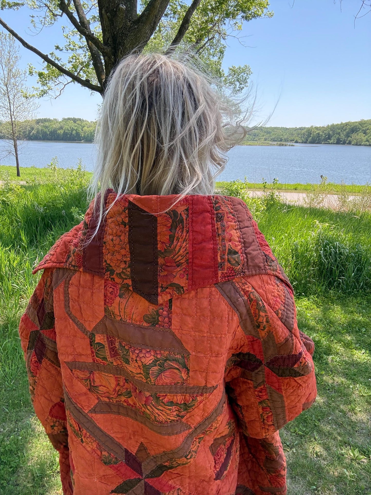 Terracotta Cutie Oversized Statement Quilt Coat