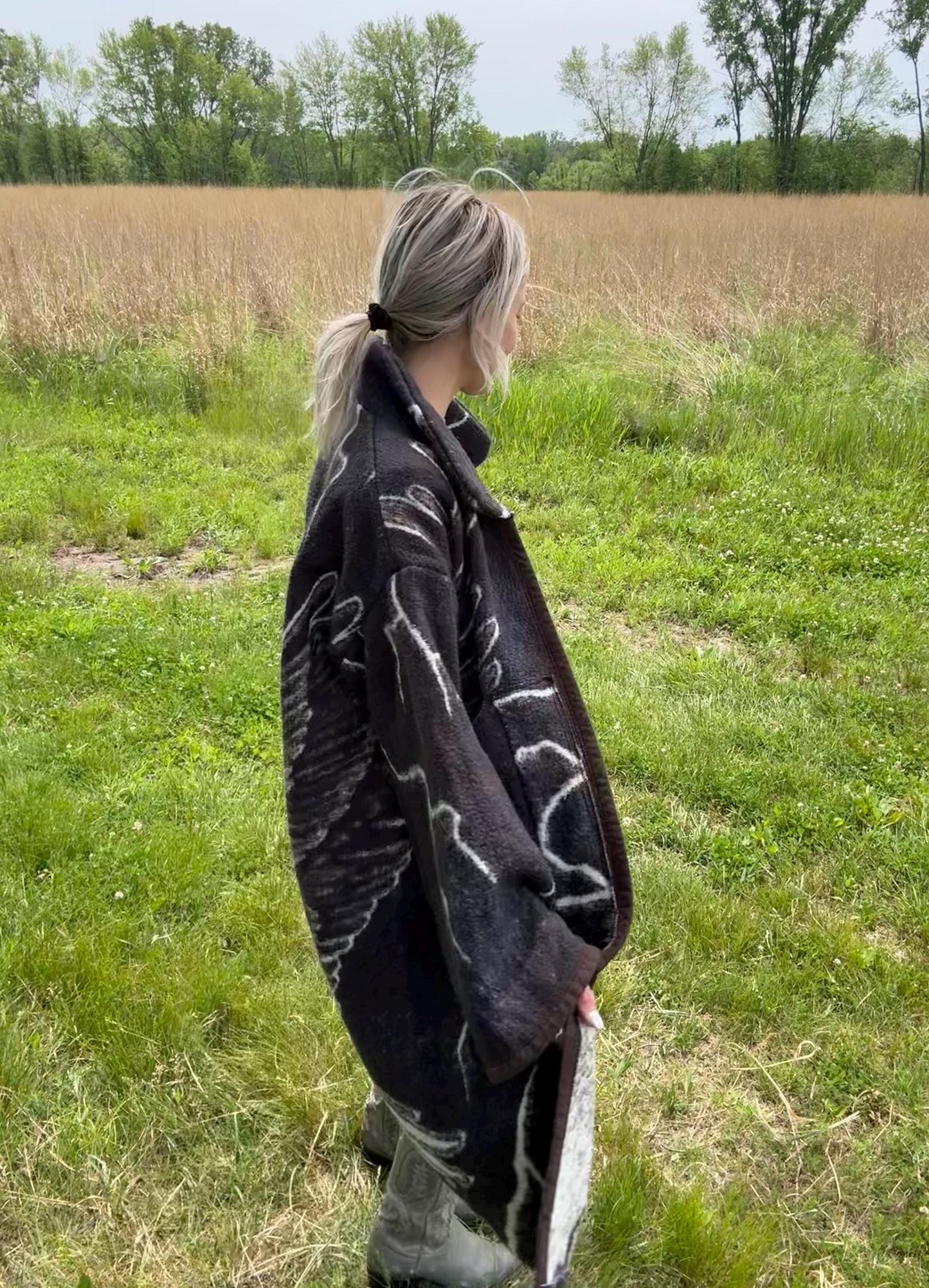 Take Flight Bald Eagle Lightning Fleece Blanket Jacket