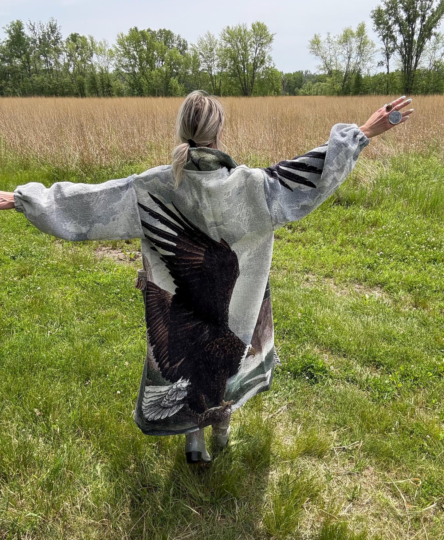 Fly Like An Eagle Cozy Tapestry Blanket Coat