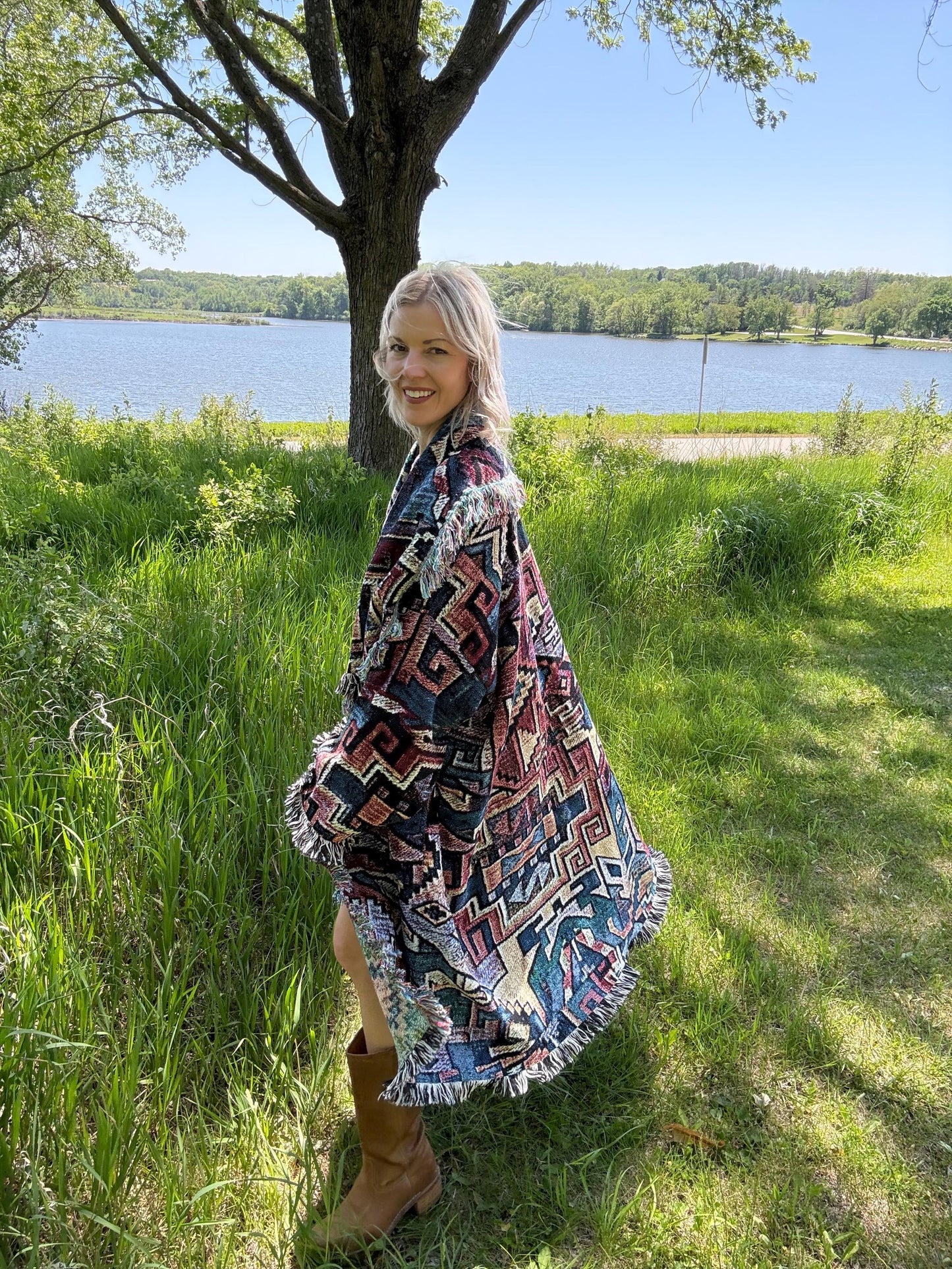 Desert Dreamin’ Extra Oversized Art Blanket Coat