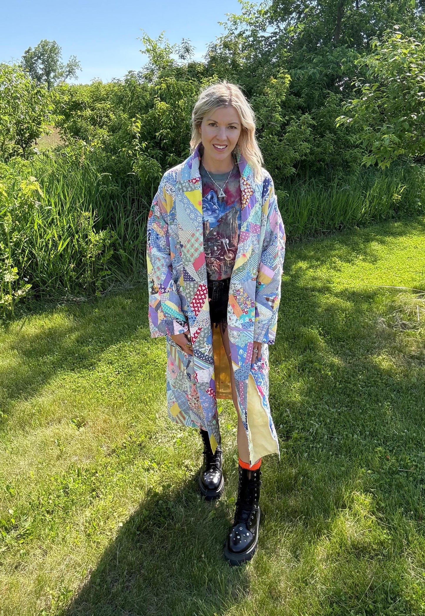 Sweet Feminine Prints Patchwork Antique Quilt Robe