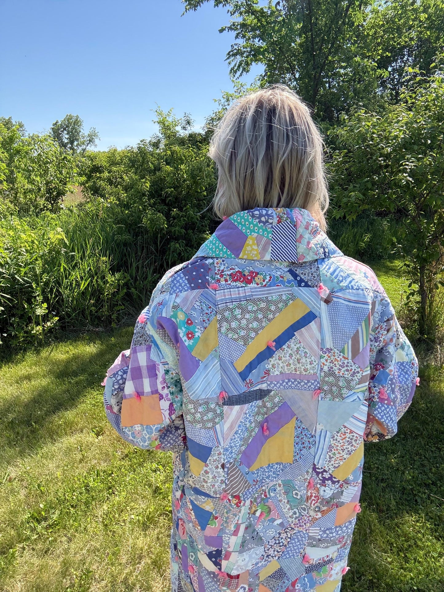 Sweet Feminine Prints Patchwork Antique Quilt Robe
