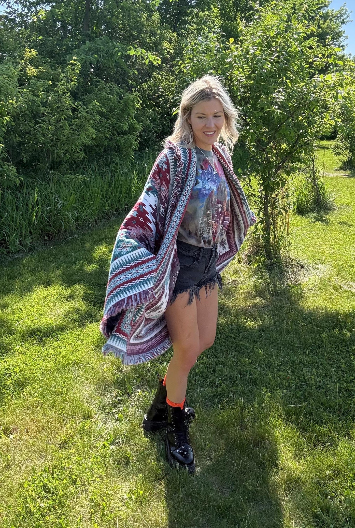 Desert Dreamer Cozy Oversized Fringe Blanket Robe