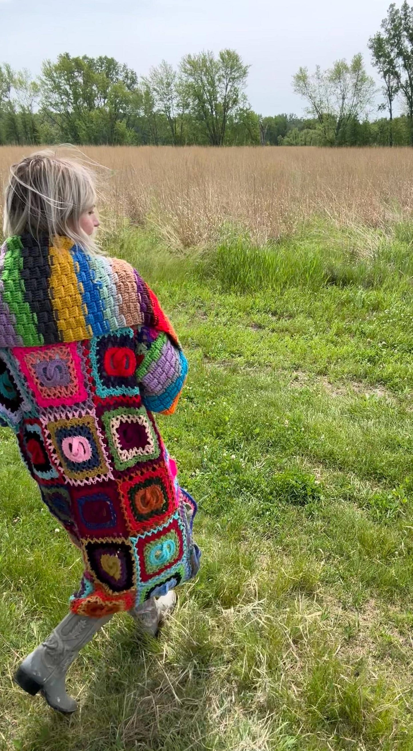 Together Forever Rainbow Wedding Ring Crochet Sweater
