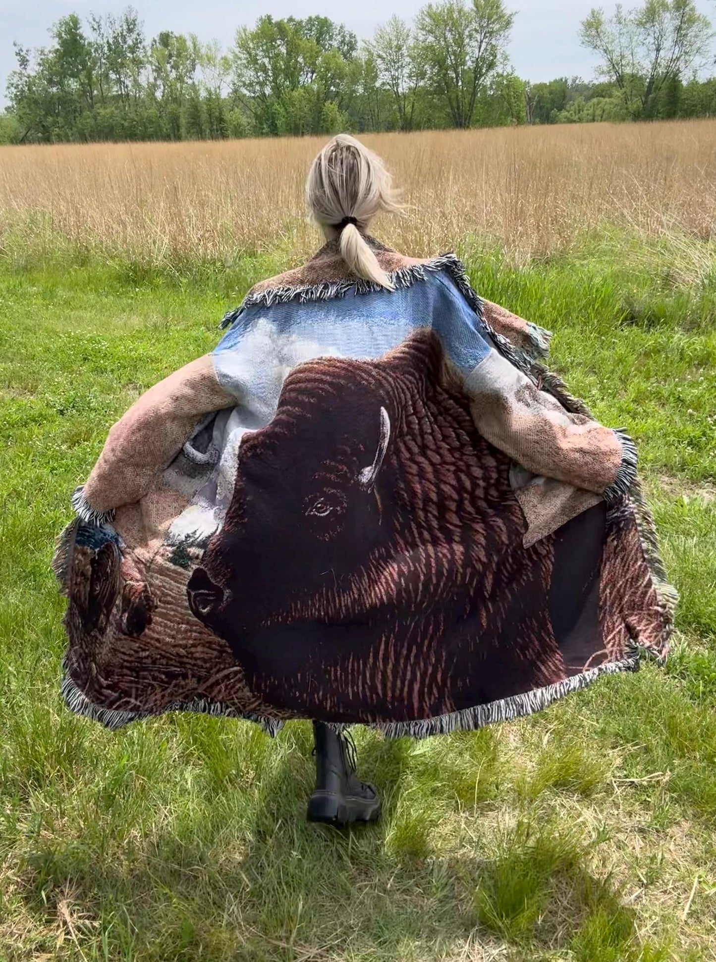 Bison Spirit Cozy Oversized Blanket Coat