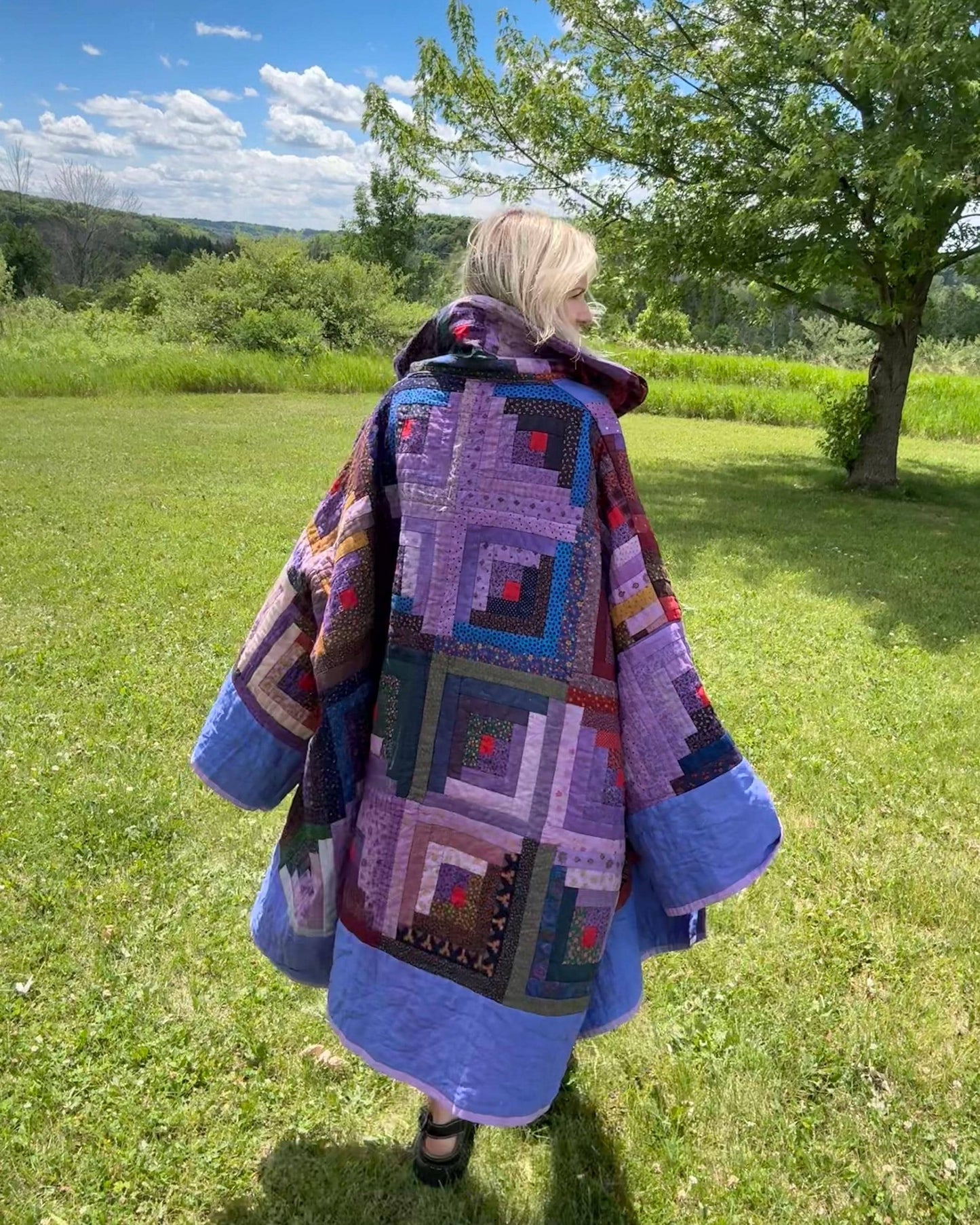 Purple Dream Extra Oversized Statement Quilt Jacket