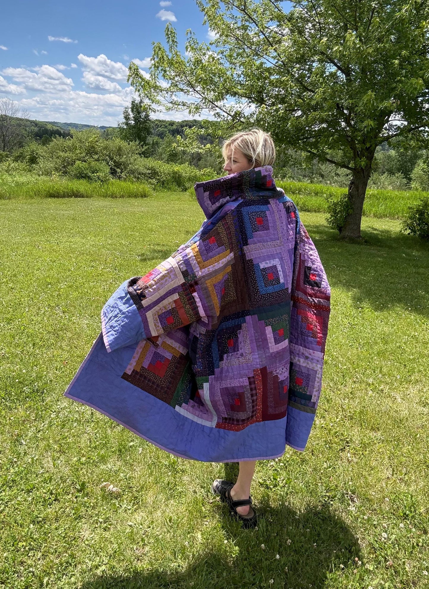 Purple Dream Extra Oversized Statement Quilt Jacket