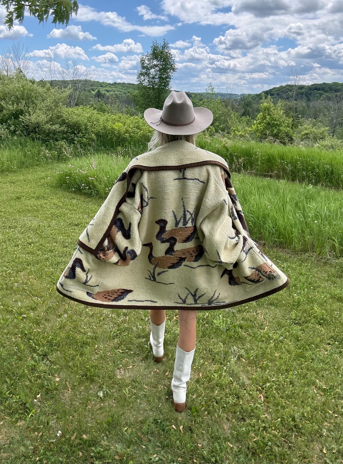 Adorable Ducklings Cream Neutral Fleece Blanket Coat