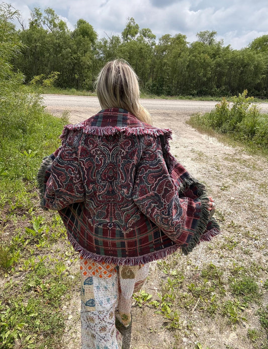 Olde World Plaids & Paisleys Blanket Coat